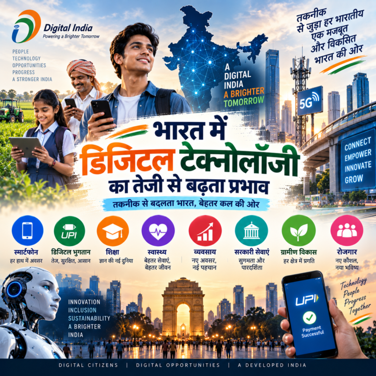भारत में डिजिटल टेक्नोलॉजी का तेजी से बढ़ता प्रभाव